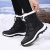 Women's High-Top Snow Boots, Solid Color, Round Toe, Warm Plush Lining, Anti-Slip Rubber Sole, Durable Fabric Insole, Man-Made Upper - Casual Footwear