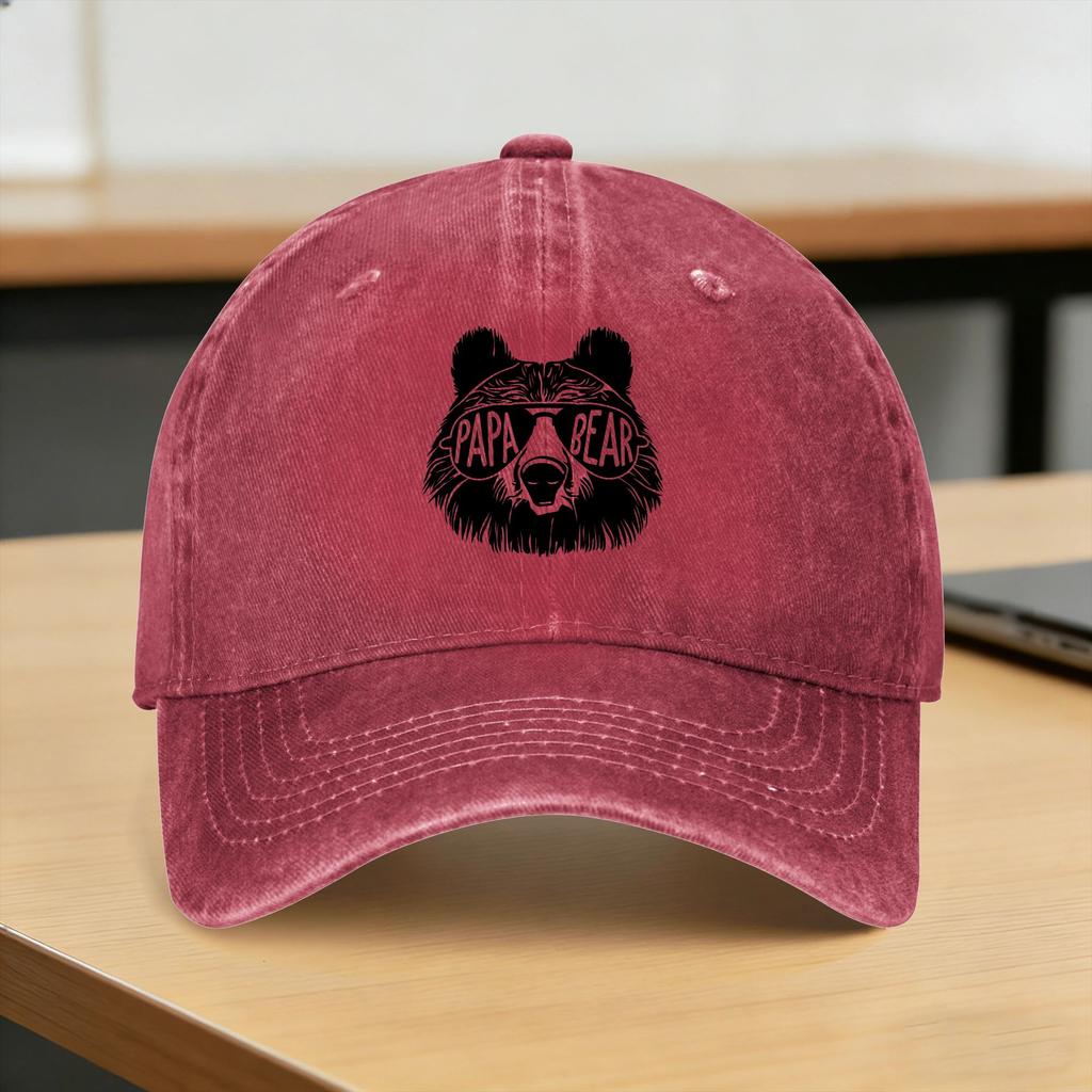 Fathers Day Papa Bear Casual Baseball Cap Summer Trucker Hat Adjustable Outdoor Gym Snapback Cap Unisex Funny Baseball Caps