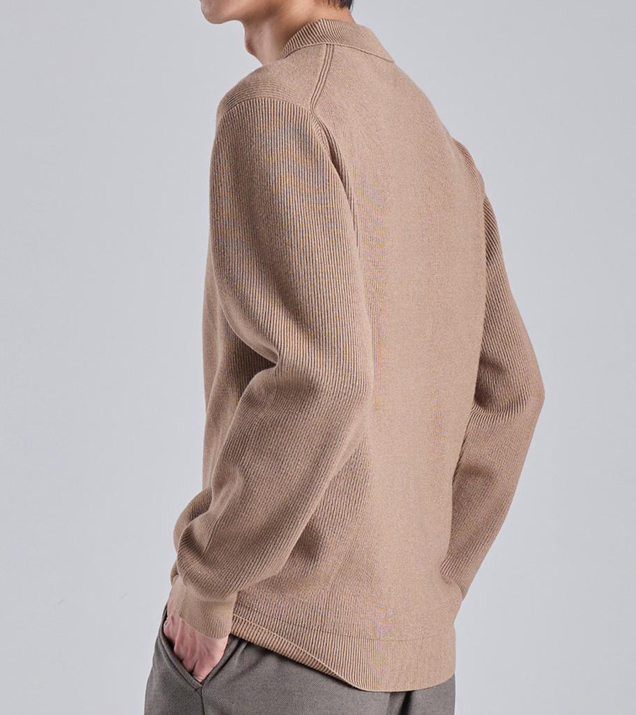 Beoteunseoul Wool Blend Open Collar Knit (Beige)