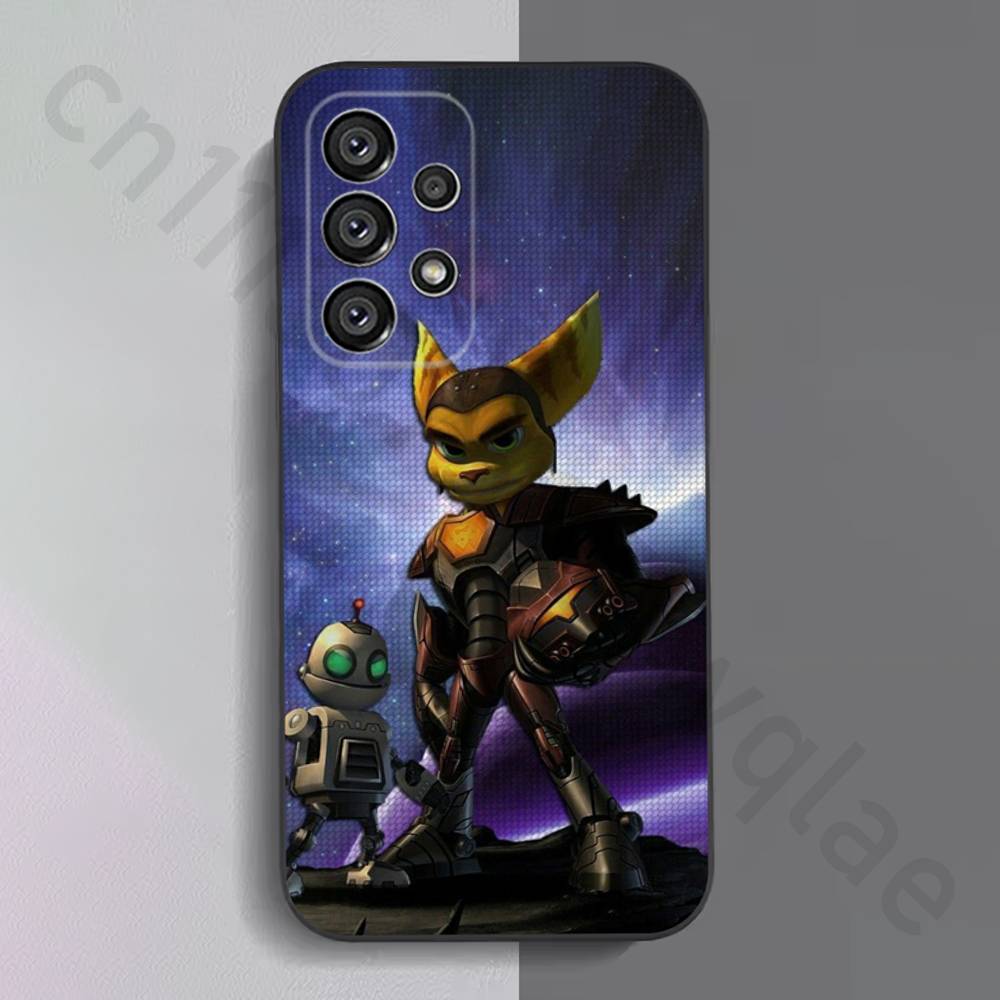 R-Ratchet Clank Handyhülle für Samsung S25 S24 S23 FE S22 S21 S20 FE plus Ultra Schwarz weiche Hülle