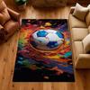Soccer Ball Water Splash Print Theme Rug Soft Texture Nonslip Carpet For Hallway Balcony Study Home Party Decor Christmas Gift