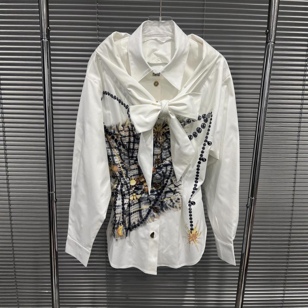 2025 Autumn/Winter Korean Slim Fit Casual Round Neck Stylish Women's Shirt