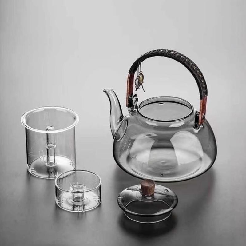 Steam and Boiling Dual-purpose Teapot Household Glass Tea Set High-temperature Resistant Thickened Heating Kettle