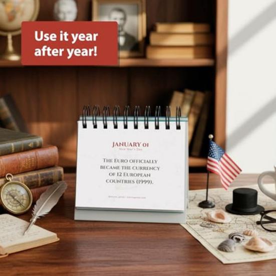 Idag i Historien Evighetskalender Dagliga Världshistoriska Fakta Skrivbordskalender Sida Per Dag Kalender med Historisk Info Gåvor till Historieentusiaster