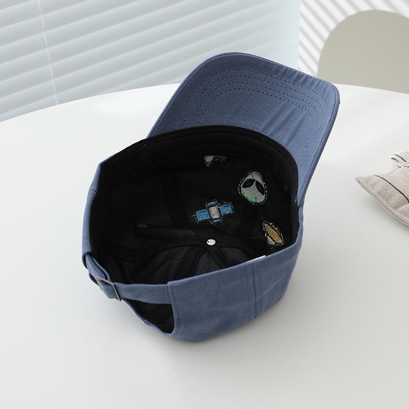 Children's Alien Embroidery Duckbill Cap - Spring/Autumn Korean Cartoon Style Hat for Boys and Girls