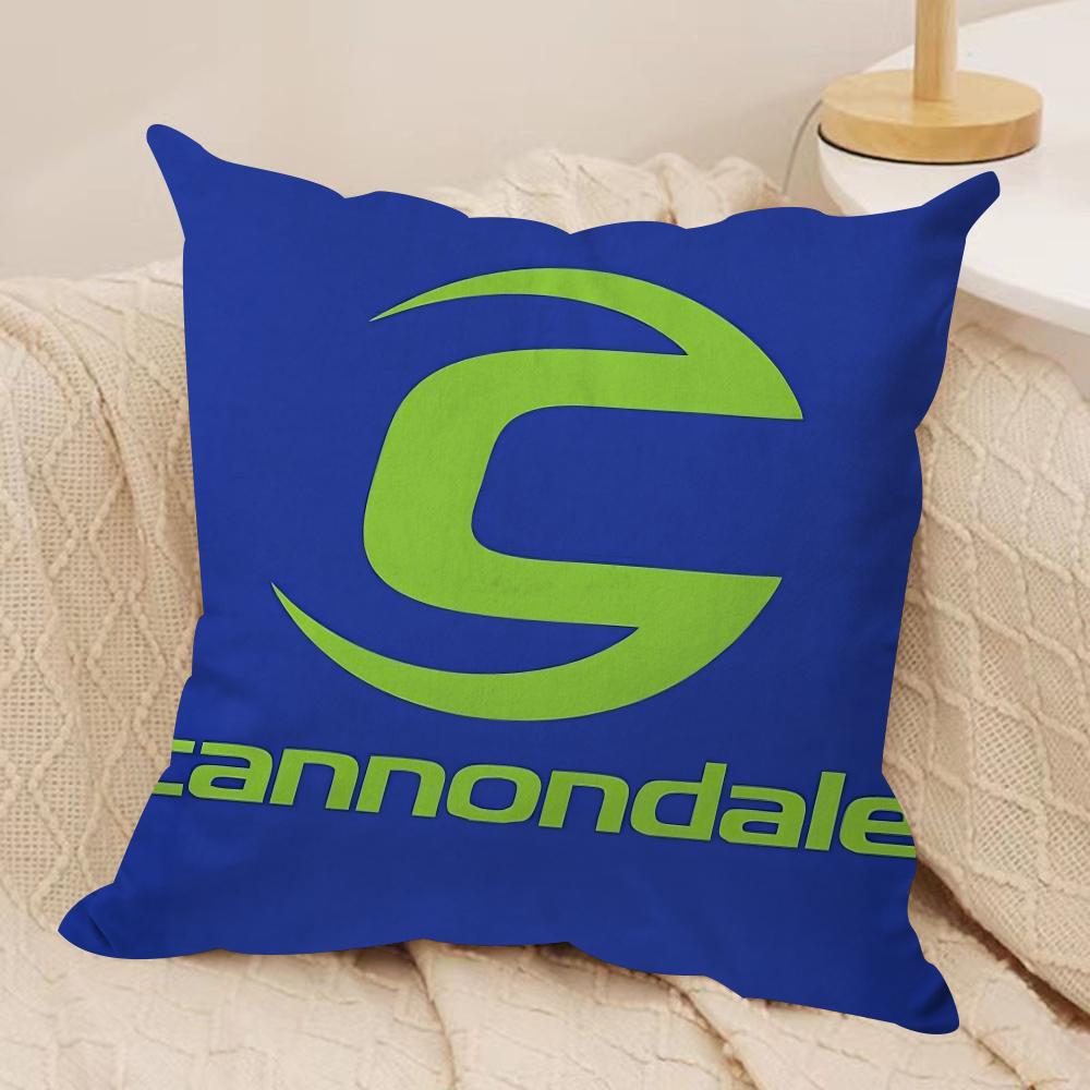 Fashion C-Cannondale Cushion Cover Silky Short Plush Sofa Pillow Cover Hidden Zipper Soft Dustproof Case for Home Decor