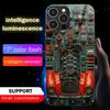 Punk Auto Parts Sound Control LED Luminous Glass Case for iPhone Samsung