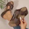 Fashion Women Sandals Platform Clip Toe Slippers Flip Flops Summer Wedges Fashion High Heels Shoes for Women New Roman Outdoor Sandals