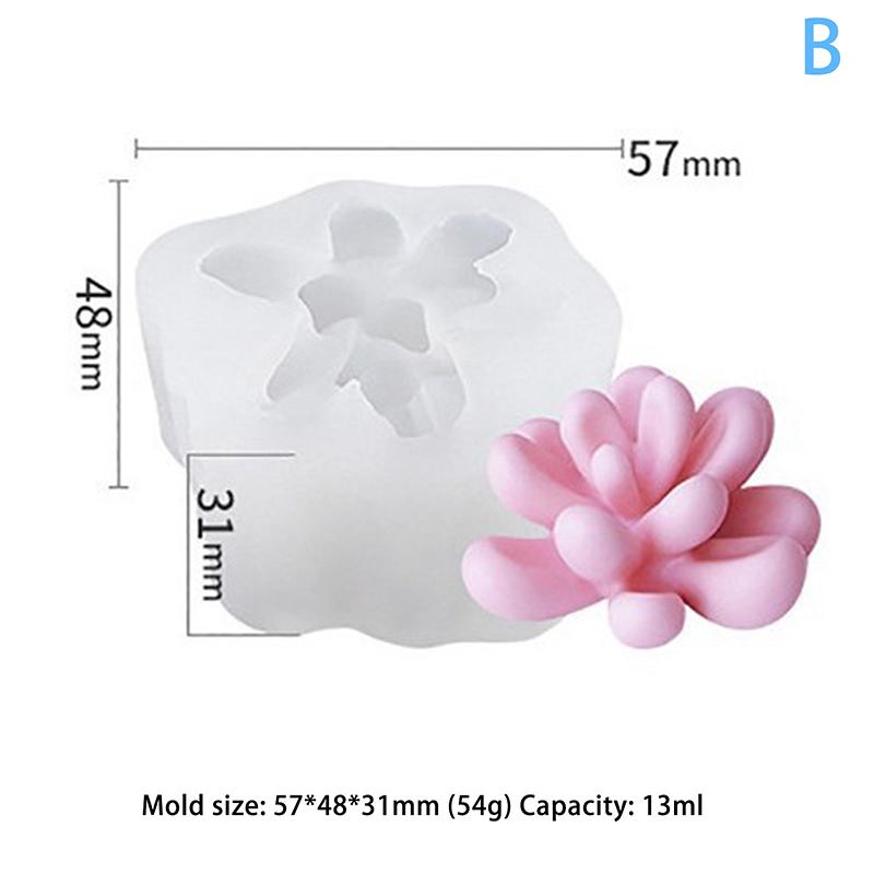 Moldes de Silicone para Velas Suculentas DIY 3D Cacto Flor Plantas Molde de Fundição Para Velas DIY Fondant Sabão Artesanato em Resina Epóxi
