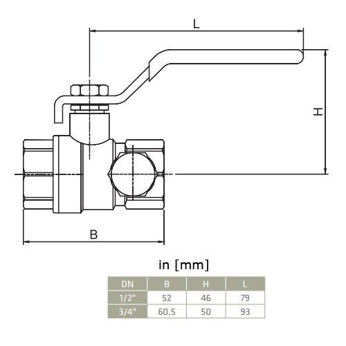 Zawór Kulowy Wodny 3/4” Gw Z Zaworem Spustowym