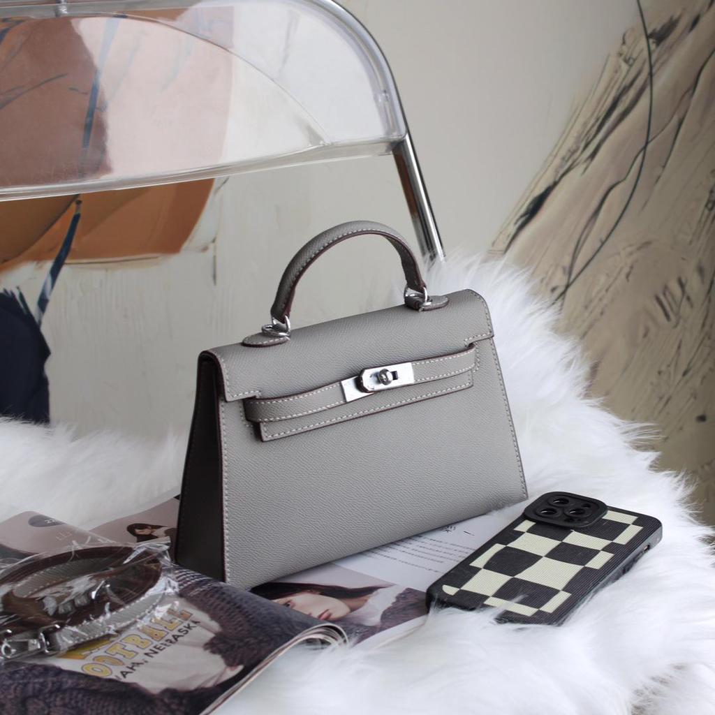 Bolso Kelly Color Caramelo: Bolso de Mano de Moda Europeo y Americano para Mujer, Bolso de Hombro Único o Cruzado de Gama Alta