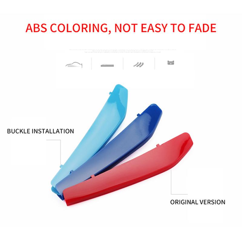 3 st ABS Trefärgade Racinggaller Ljusslingor Dekorationsklämmor För BMW 1-serie E81 E82 E87 E88 2004-2011 M Power Exteriör Tillbehör