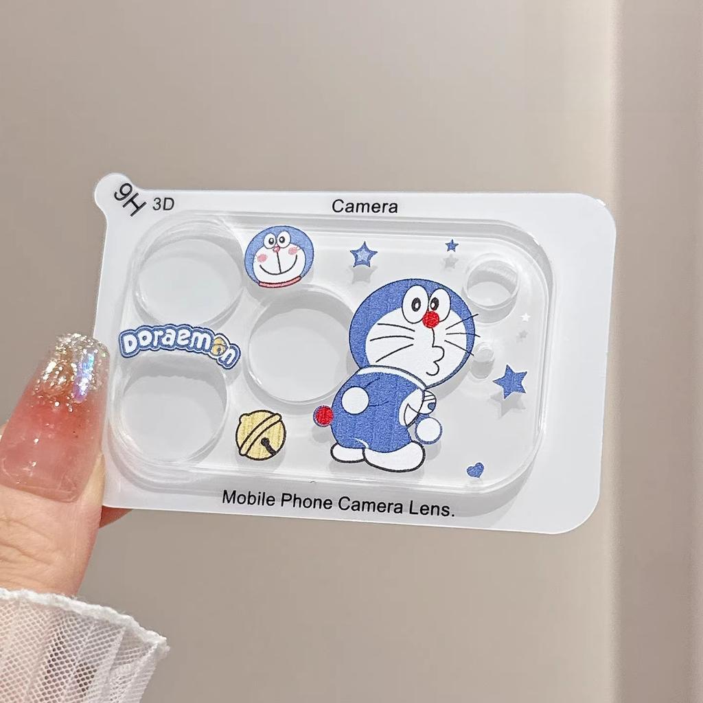 INS Korean Cute Cartoon Clear 9H HD Lens Tempered Glass Film For IPhone 17 Pro Max 16 15 14 Full Back Camera Protector