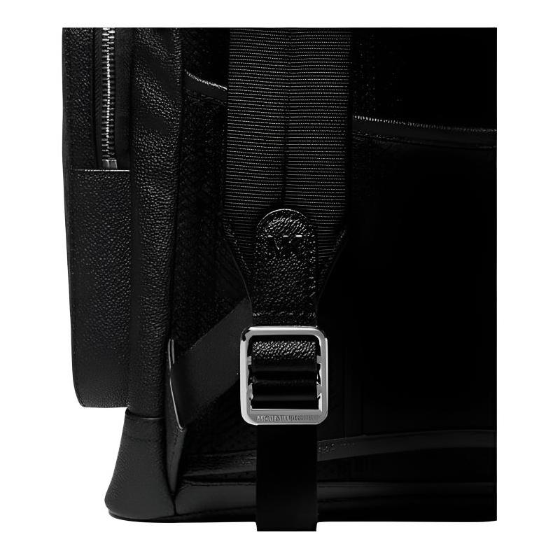 Michael Kors Hudson Signature Logo Design Beschichtetes Canvas Kunstleder Rucksack Rucksack Herren Schwarz