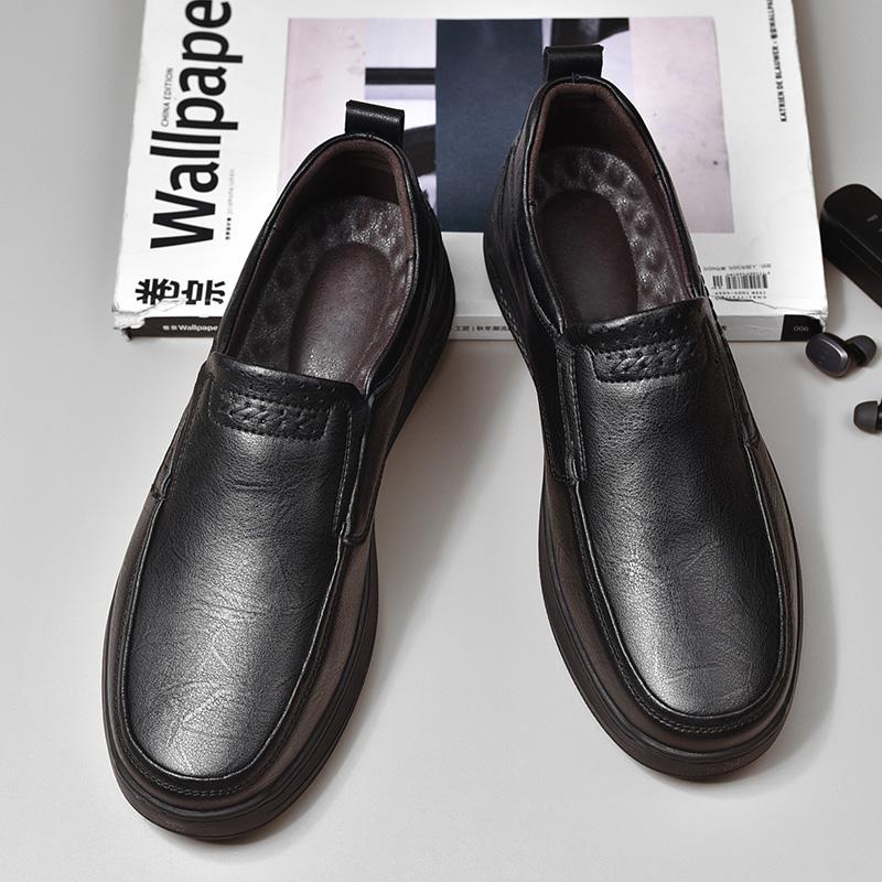 Vysoce kvalitní mokasíny univerzální obuv pánská kožená prodyšná pánská ležérní pánská z pravé kůže módní ploché boty společenská obuv