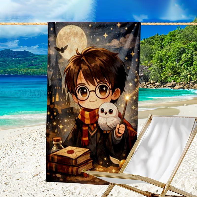 Ultra-Soft Beach Towel with Harry Potter Theme,Ideal for Pool - Camping, Diving - Perfect Travel Essential, Vibrant Beach Towel.