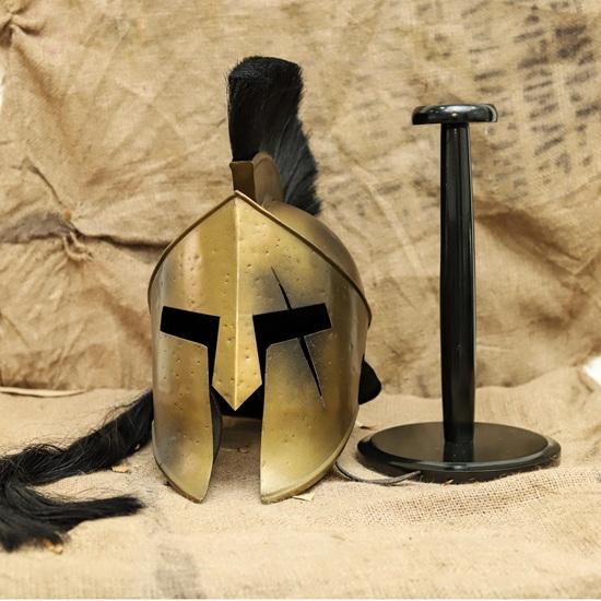 Bronze Finish Spartan Helmet: Greek Warrior Armor Decor