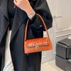 Popular baguette bag women's  new crocodile pattern splicing trend handbag fashionable shoulder bag