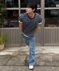 MINDBRIDGE [On] Multi-Stripe Crop Short Sleeve T-Shirt - 2 Colors