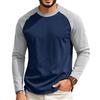 T-shirt da uomo a maniche lunghe raglan, girocollo, vestibilità regular, casual, leggera, tessuto morbido, comoda per l'uso quotidiano
