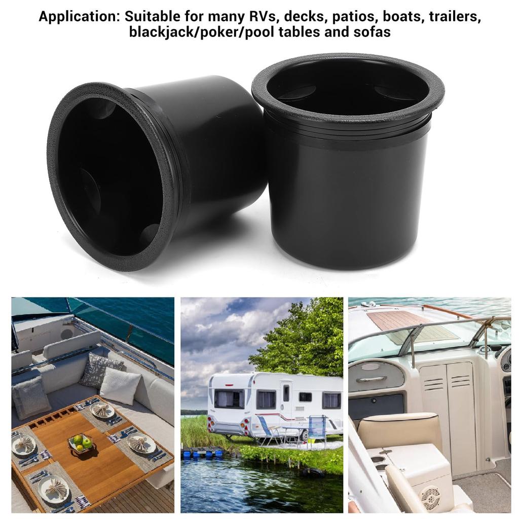 2 Anti-Vibration Drink Cup Holder Inserts for 73mm Boat, RV, Trailer, Patio Accessories, Stable and Safe Beverage Placement