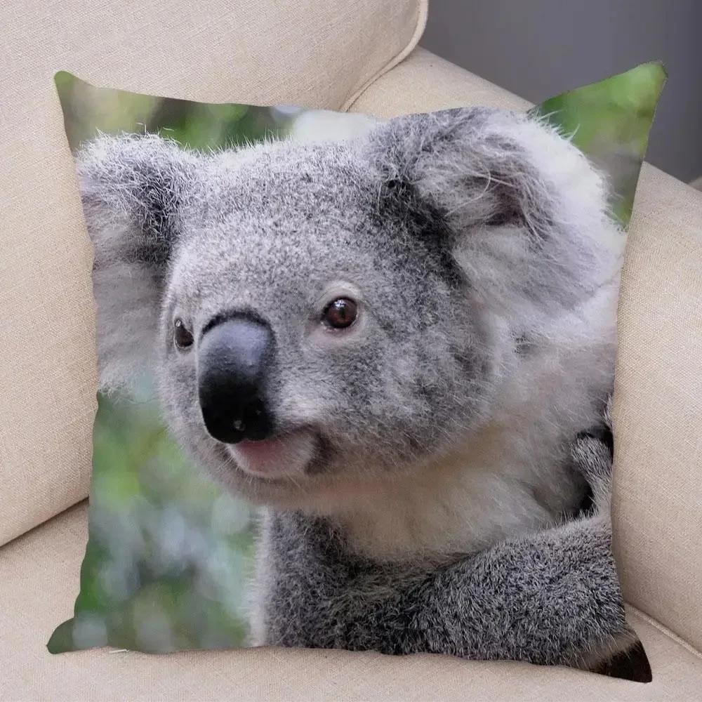 Cute Australian Koala Pillowcase Modern Home Bedroom Living Room Sofa Cushion Cover X Peach Skin Pillowcase