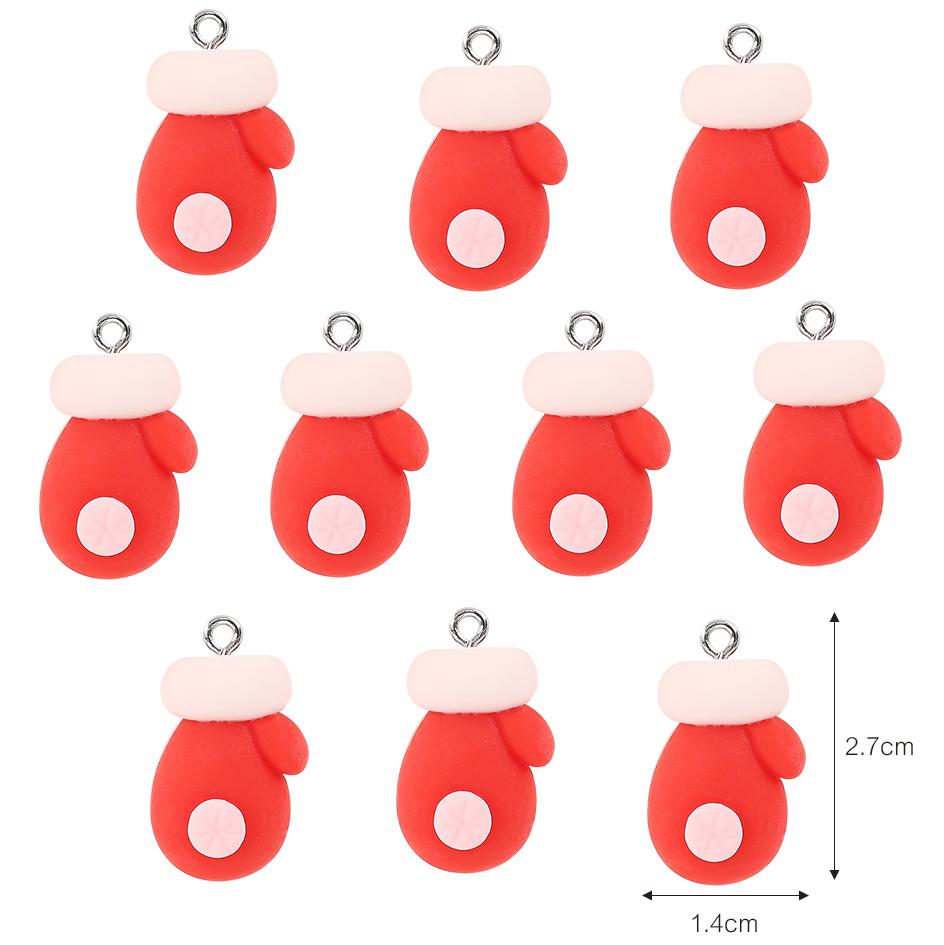 Christmas Resin Ornament Cute Santa Gingerbread Man Hanging Pendant for DIY Craft Jewelry Keychain Xmas Tree Decorations