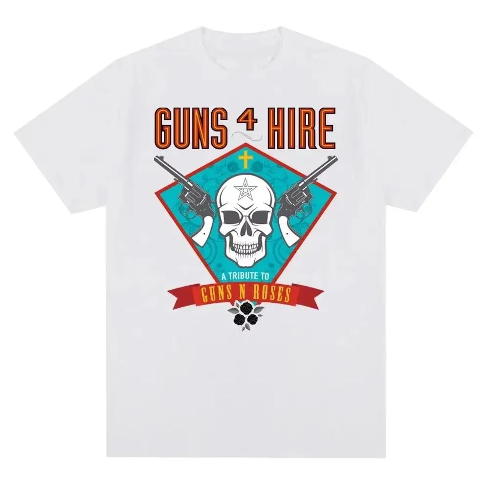 Guns N Roses Graphic Print T Shirt Vintage Rock Band Streetwear Unisex Unisex Oversized Short Sleeve Fashion Crew Neck Tees Unisex