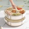 Rotatable Fruit Salad Fresh-Keeping Box: Food-Grade Six-Compartment Storage, Portable & Sealed for Refrigerators.