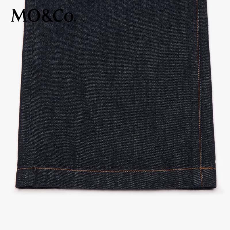 MO&Co. Women's Mid-Waist Wide-Leg Denim Trousers