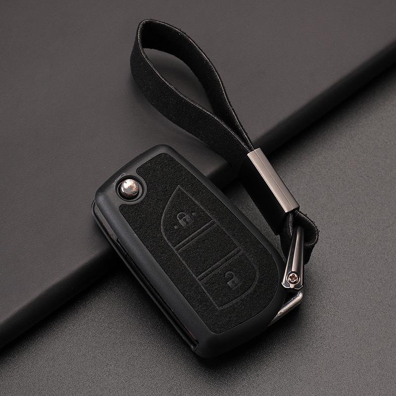 Suede Style Key Case Cover for Toyota Camry (8th Gen) & 2018 Prado Land Cruiser