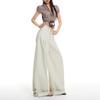2026 Spring Women's American Style Cuffed Casual Wide Leg Pants - Loose, Comfortable, Slimming Drape