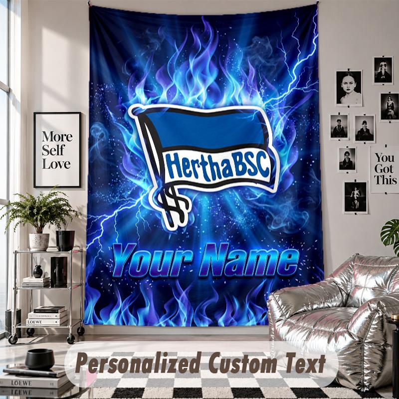 Wall Hanging Tapestry With Custom Name & Text, hertha bsc Decorative Tapestry For Bedroom