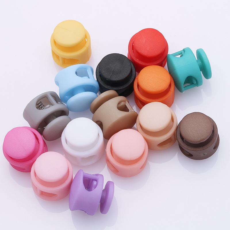 Colorful Elastic Double-Hole Spring Stopper for Shoelaces & Nylon Bags