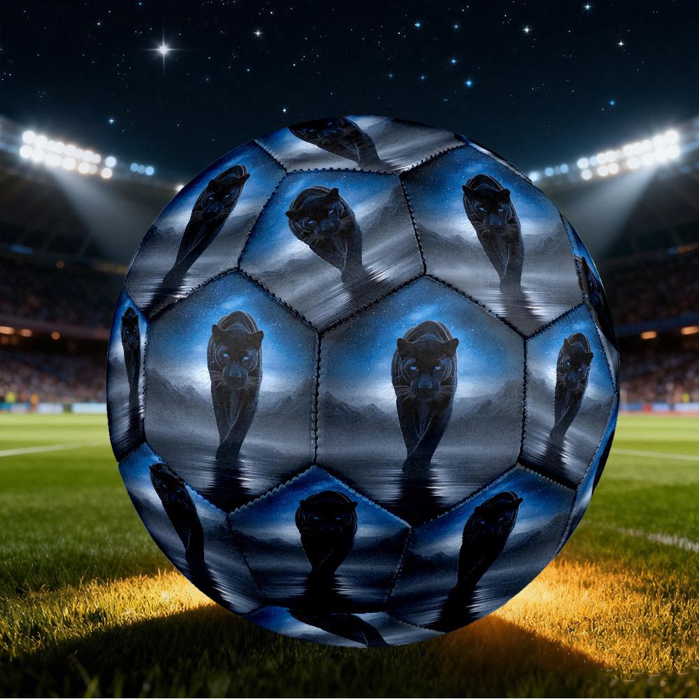 1pc Black Panther Night Size 5 Soccer Ball Professional Match Training Football Indoor &Outdoor Sports Ball Lightweight Durable C65130