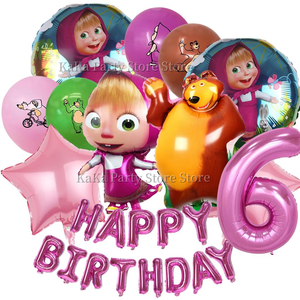 Dívka a medvěd Narozeninová sada Party dekorace Narozeninové talíře Ubrus Ubrousky Dárková taška Oslava pro miminko Party drobnosti Potřeby