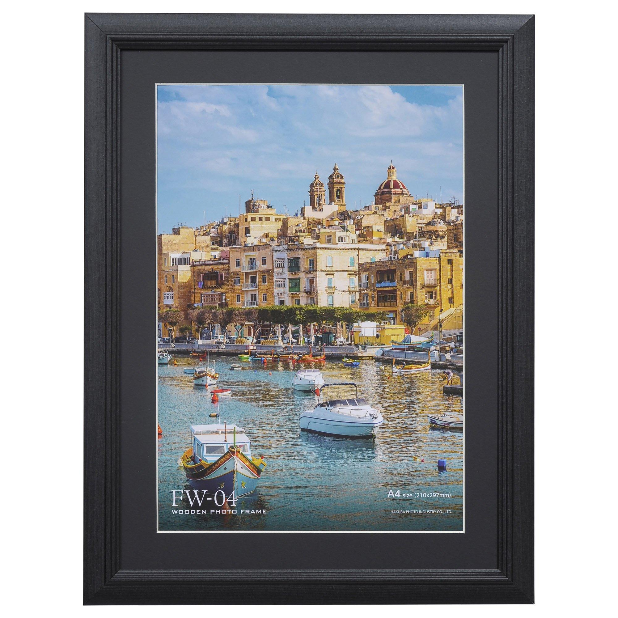 

HAKUBA Деревянная рамка для фотографий A4 Черная FW-04 FW-4-BKA4 чёрный