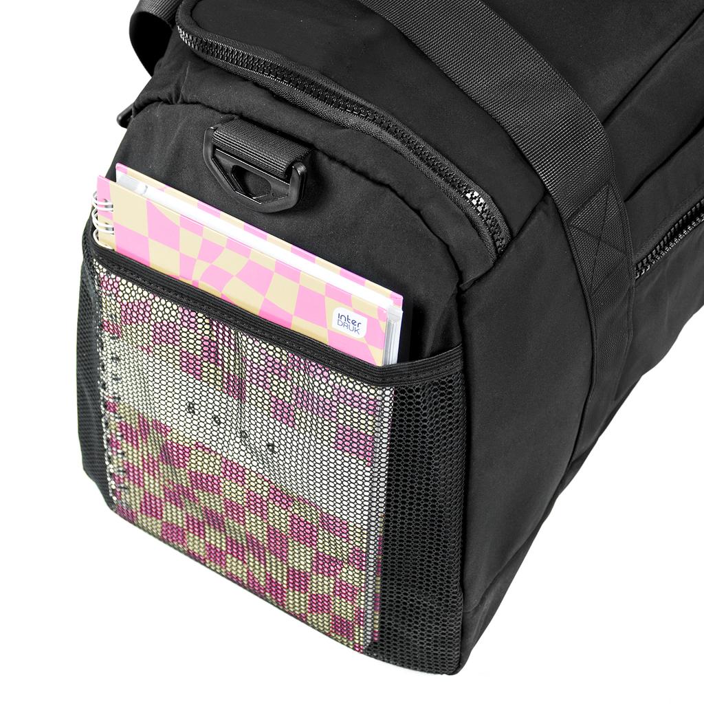 Large black sports travel bag, hand luggage, training bag