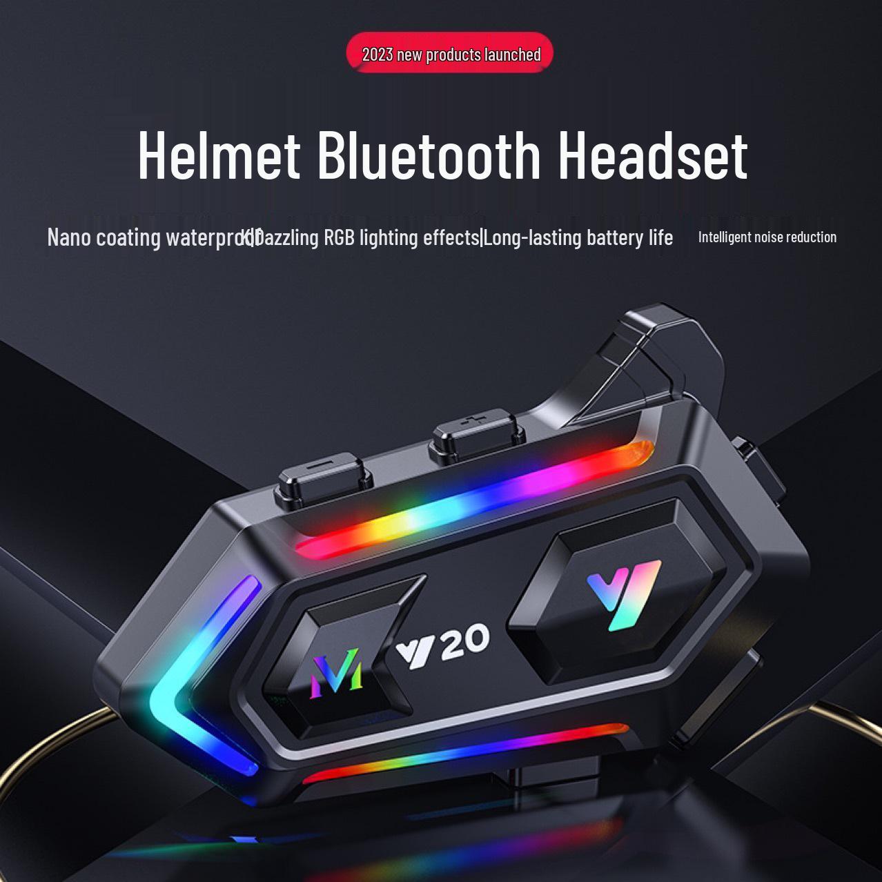 

Bluetooth-гарнитура для шлема-интеграла Y20 с RGB-подсветкой и мощными басами Y20 Hard Mic чёрный