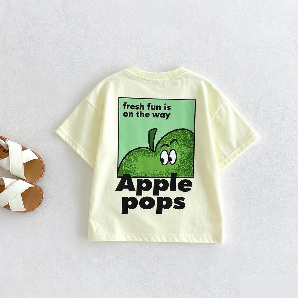 1-7 Year Old Kids Clothing T-shirt Printed Cartoon Fashion Simple Girl And Boy Crewneck Tees Short Sleeved Tops Summer Clothes
