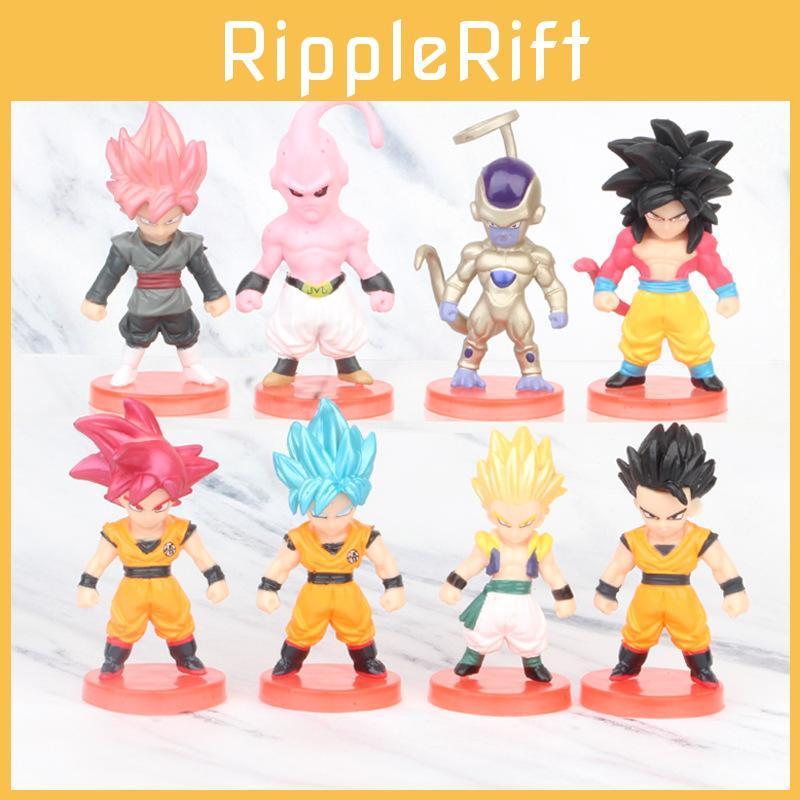 Collectible Seven Dragon Ball Pvc Figure Q Version Buu Super Blue Red Black Goku