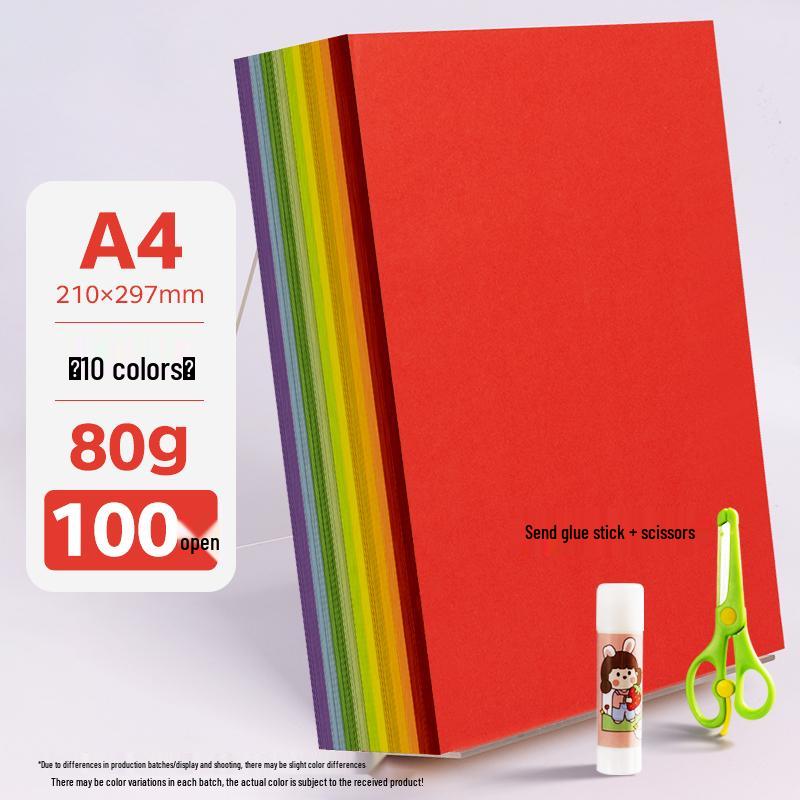 A4 Assorted Color Thickened Origami Paper 80g/120g/150g - Pink, Red, Blue