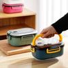 Student Lunch Box Thickened PP Plastic Material Partition Double-deck Bento Lunch Box Can Be Heated By Microwave Oven Lunchbox