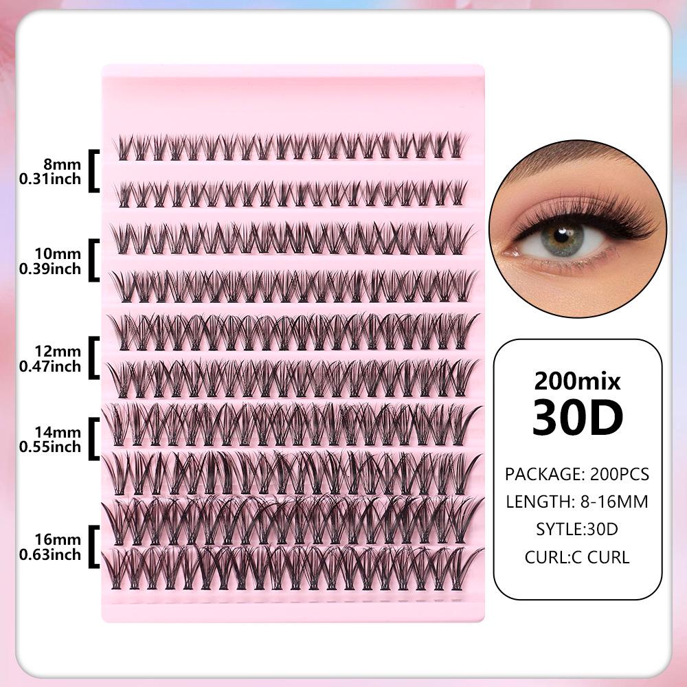 Extensions de Cils Faux DIY - Segmentés 30D, 40D, 50D, 80D pour Auto-Application