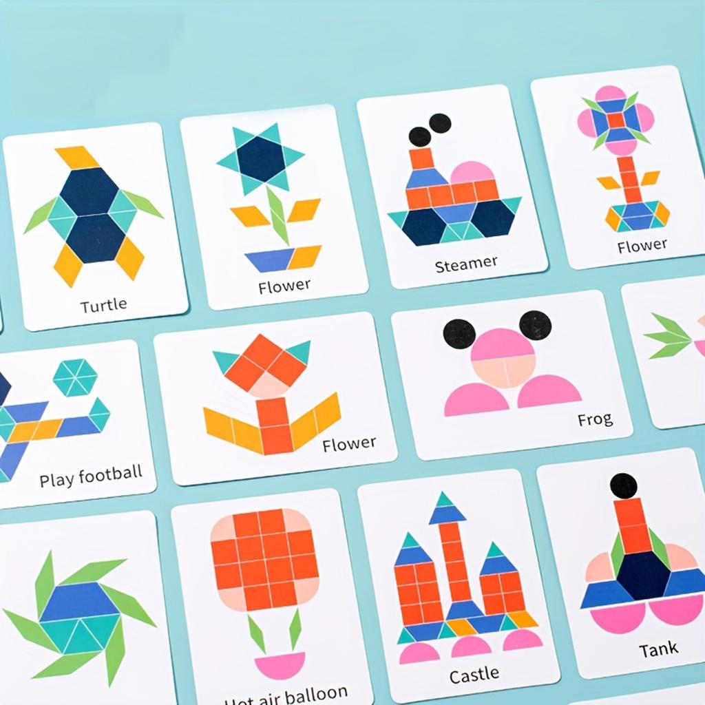 Wooden Tangram Puzzle Toys, Geometric Shape Toys, Parent Child Interactive Educational Toys, Holiday Gifts And Birthday Gifts.