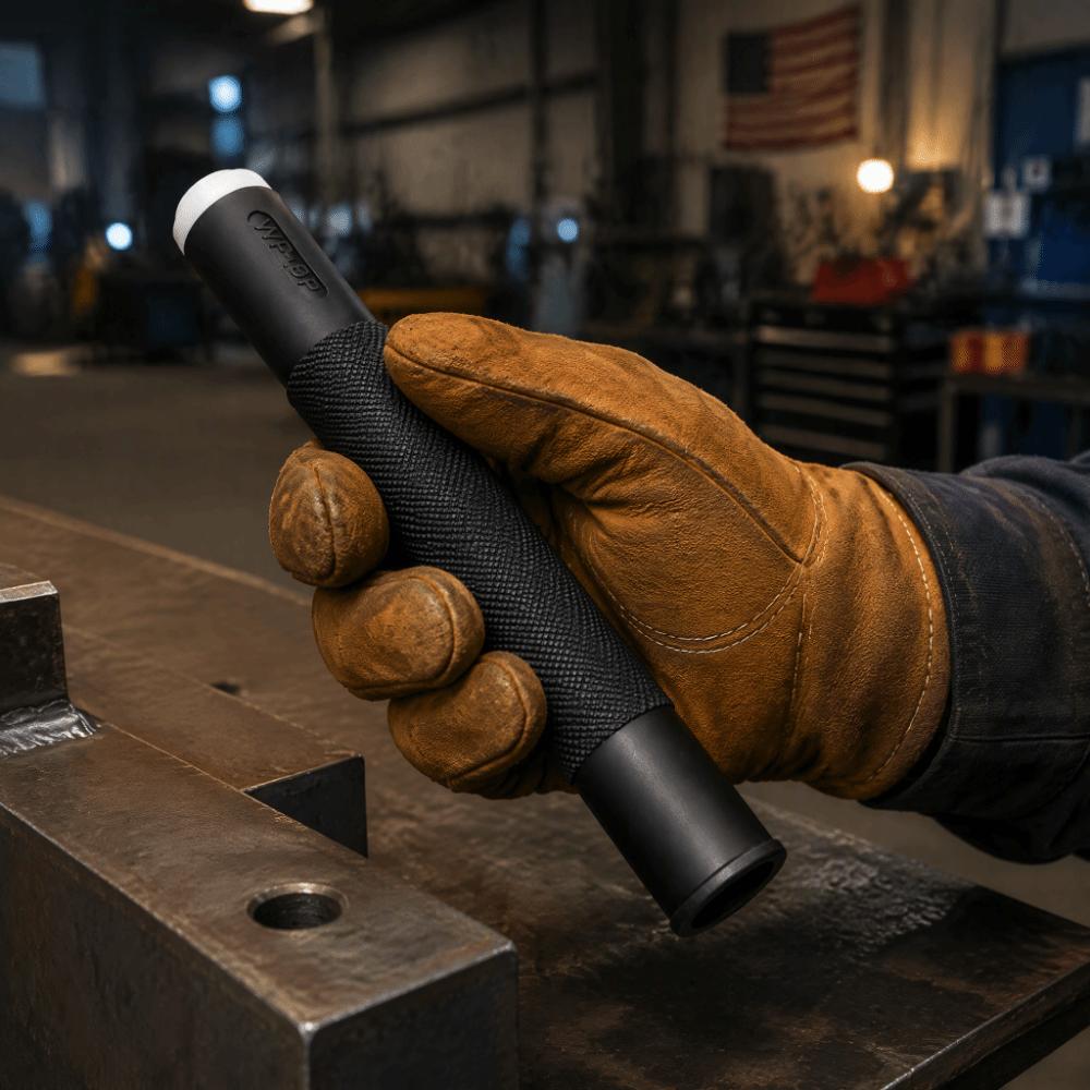 200A Rating Tig Welding Torch Straight Body Brass Material Flexible Welding Torch Black Color Air Cooled Welding Torch