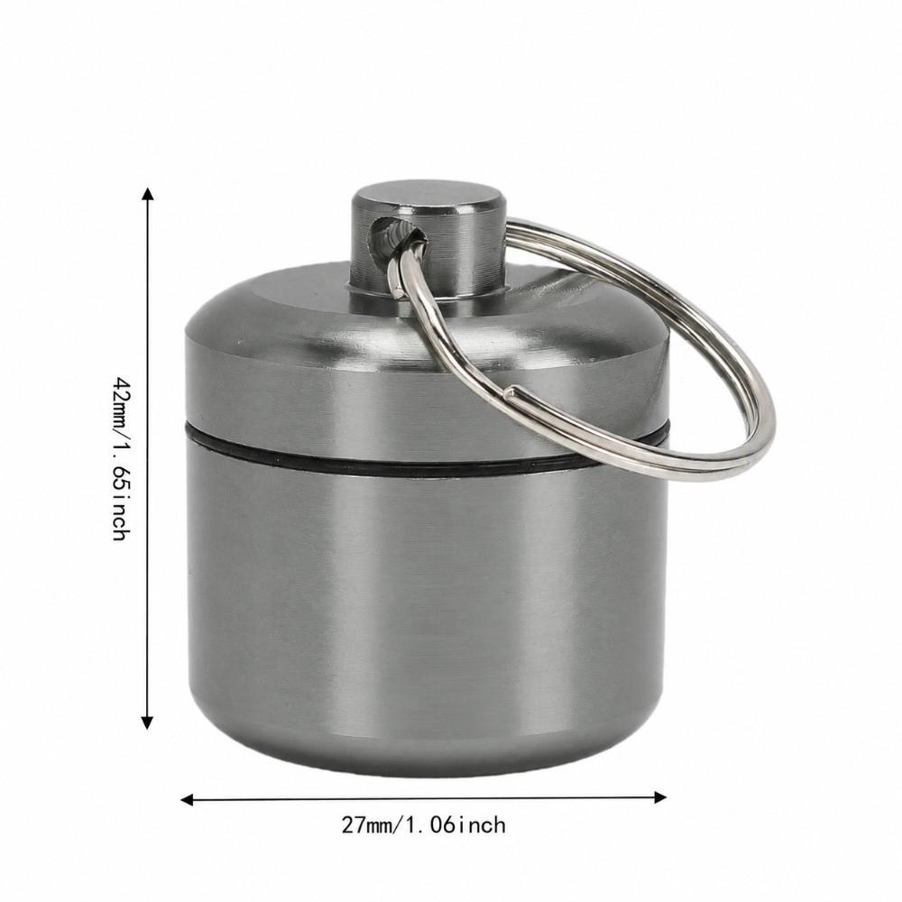 2 Pack Keychain Included Pill Bottle Container Portable Small Pocket Case Mini Storage Box Travel