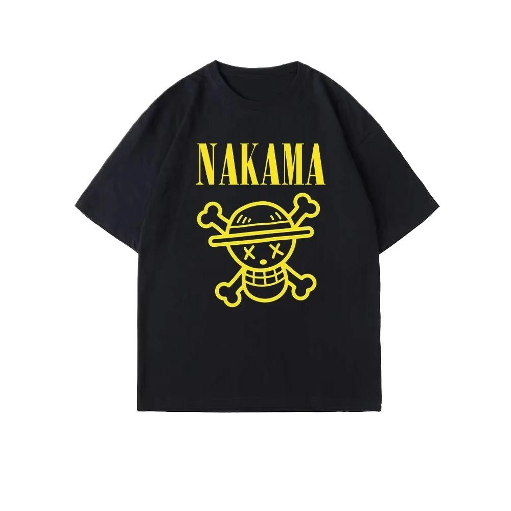 Nakama Anime T-Shirt Herren Damen Kurzarm Baumwoll-Tees Amerikanischer Vintage Y2k T-Shirt Sommer Tops Unisex Streetwear Herrenbekleidung