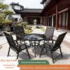 Top-Rated Outdoor Folding Table and Chairs Set with Umbrella - Casual Teslin Chairs for Balcony and Courtyard
