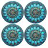 4-Piece European Vintage Blue and Gold Placemat Set Banquet Table Decor Accessories Holiday Gathering Restaurant Decor